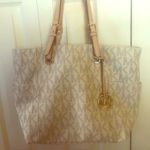 Nude MK logo Michael Kors Purse